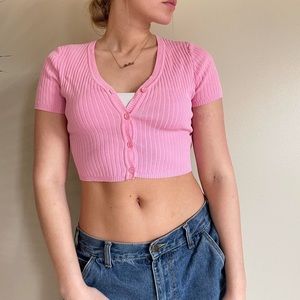 Pink ribbed top